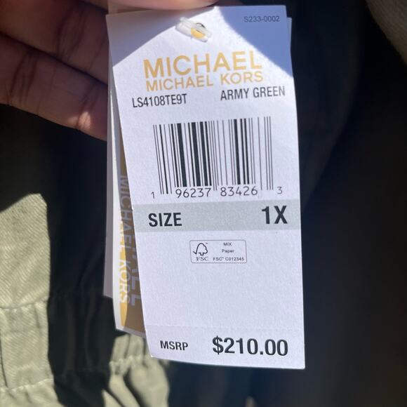 NWT Michael Kors Cargo Military Hunter Green Jacket XL - Picture 4 of 5